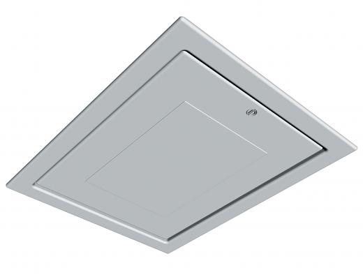 Closed Manthorpe GL250-03 loft access door installed in a ceiling